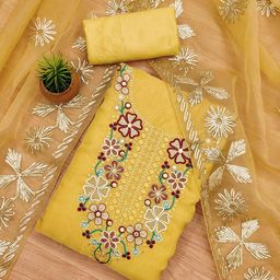 DIVASTRI Women Embroidered Organza Unstitched Dress Material-picture-2
