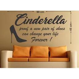 LANSTICK Black Cinderella Quotes Self-Adhesive Wall Sticker-image-17