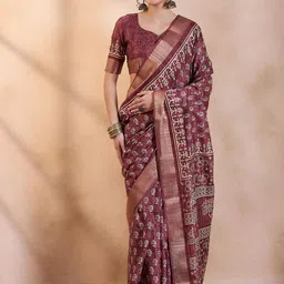 Anouk Rustic Floral Zari Silk Blend Sungudi Saree-picture-10