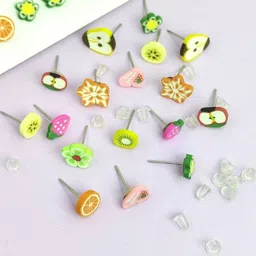 NAVJAI Set of 12 & Multi Plastic Earrings image 2