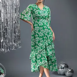 Justin Whyte Floral Print Chiffon Maxi Dress-picture-28