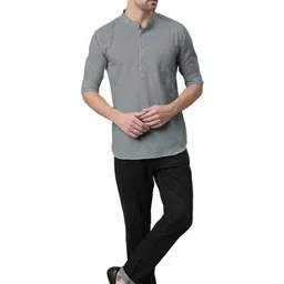 BHUVIKOO Men Grey Kurtas image 5