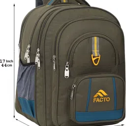 facto Stylish Green School Bag for Boys & Girls of Class 5th - 10th Waterproof School Bag image 5