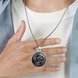 Utkarsh Silver-Plated Circular Pendants with Chains-picture-13