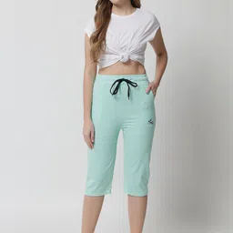 FIT N FAME Women Light Pink & Green Set Of 2 Cotton Casual Capris image 5