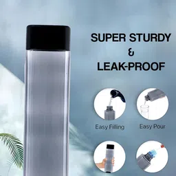 Kuber Industries Black Set of 3 Plastic Solid Water Bottle image 2