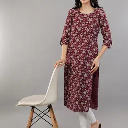 Blissfab Women Burgundy Kurtas-picture-11