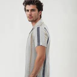 Celio Men Classic Opaque Striped Casual Shirt image 5