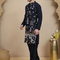 Jompers Men Floral Embroidered Regular Chikankari Kurta with Salwar image 2