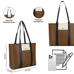 Lavie Colourblocked Oversized Structured Tote Bag With Quilted image 5