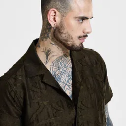 Snitch Men Cuban Collar Textured Casual Shirt image 5