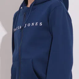 Jack & Jones Junior Boys Typography Printed Hood Cotton Front-Open Sweatshirt image 3