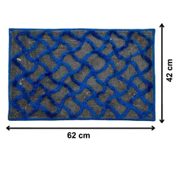 Kuber Industries Set Of 2 Brown & Blue Textured Velvet Anti-Skid Doormat image 3