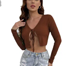 luktrima Open Front Shurg for Women Crop Length image 1