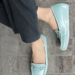 ELLE Women Embellished Comfort Insole Lightweight Horsebit Loafers image 5