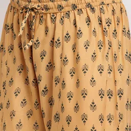 GRACIT Women Pink & Beige 2 Ethnic Motifs Printed Flared Knitted Ethnic Palazzos image 4