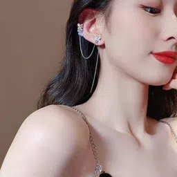 Vembley Silver Plated Cubic Zirconia Ear Cuff image 2