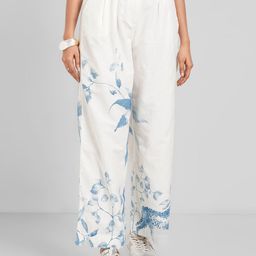AKKRITI BY PANTALOONS Women Printed Relaxed Fit High-Rise Pure Cotton Parallel Trousers-picture-5