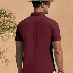 Vida Loca Smart Textured Spread Collar Slim Fit Shirt image 4