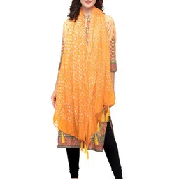 A R SILK DUPATTA HUB Woven Design Bandhani Dupatta image 4