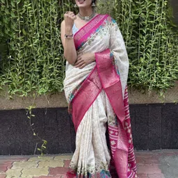 LeeliPeeri Designer Kalamkari Zari Kanjeevaram Saree image 4