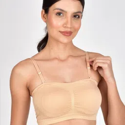 Tomkot Strapless Bras for Women Wireless Non-Slip Seamless Skin Tube Bra with Straps image 3