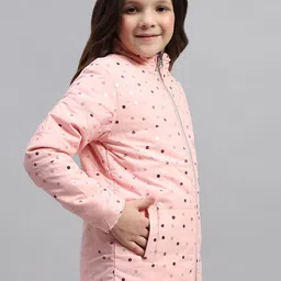 Monte Carlo Girls Geometric Printed Mock Collar Quilted Jacket image 3