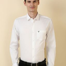 Allen Solly Men Slim Fit Textured Spread Collar Pure Cotton Formal Shirt-picture-30