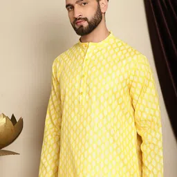 Anouk Ethnic Motifs Printed Mandarin Collar Kurta With Churidar image 4