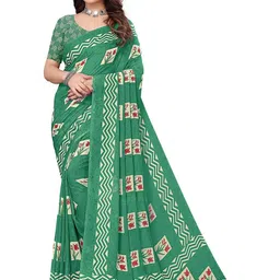 KANOODA Floral Printed Pure Georgette Saree-image-30