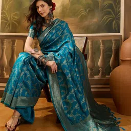 Desi Fusion Woven Design Zari Pure Cotton Saree image 5