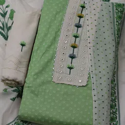 Meena Bazaar Printed with Mirror Work Unstitched Dress Material-picture-39