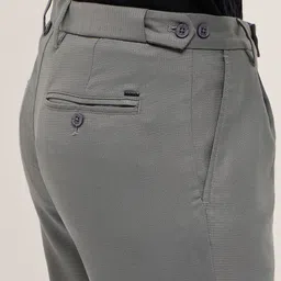 THE BEAR HOUSE Men Woven Textured Regular Fit Formal Trouser image 3