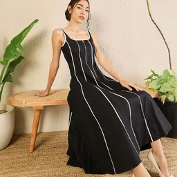 Uptownie Corset Fit Poplin Panelled Midi dress-picture-21