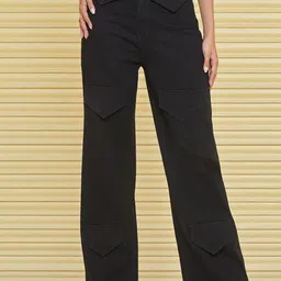 KATLINE Women Smart Straight Fit High-Rise Stretchable Denim Jeans-image-54