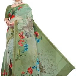 KAVYA FASHION Floral Poly Georgette Banarasi Saree-picture-26