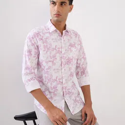 Raymond Floral Printed Semicutaway Collar Pure Cotton Casual Shirt image 3
