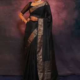 Sitanjali Woven Design Zari Silk Blend Kanjeevaram Saree-picture-12
