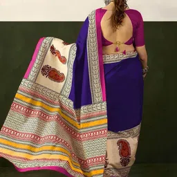 KALINI Colourblocked Designer Block Print Saree image 2