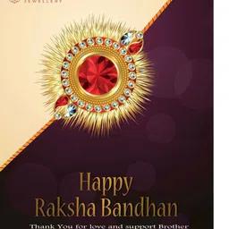 MEIRA JEWELLERY Set Of 2 Rakhi With Roli Chawal & Greeting Card image 4