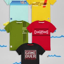 3PIN Boys Typography 5 Printed T-shirt-picture-25