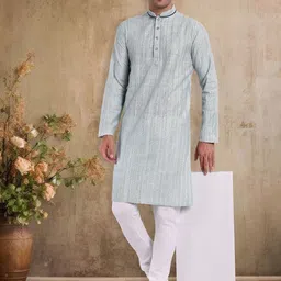 Tesmare Men Thread Work Kurta image 1
