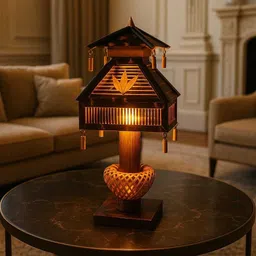 bamboo craft Table lamp1 Table Lamp image 2