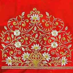 sribalajiestore Unstitched Art Silk Blouse Material Embroidered, Embellished image 4