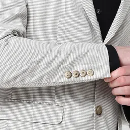 Peter England Elite Textured Slim Fit Notched Collar Single Breasted Formal Blazer image 2