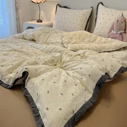 JC HOME Brown & White Printed Double King Regular Bedding Set-picture-32