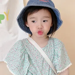 LULU & SKY Kids Girls Floral Printed Round Neck Flared Sleeve Cotton Top-image-16