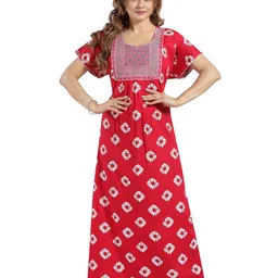 NIGHTY KING Printed Maxi Nightdress image 1