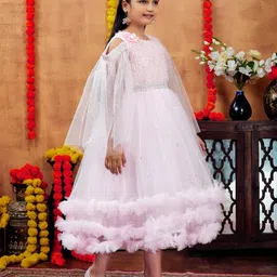 Aarika Girls Embellished Net A-Line Dress image 5