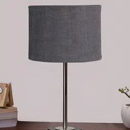 Aura Grey & Steel Metal \Cylindrical Shaped Table Lamp-image-88